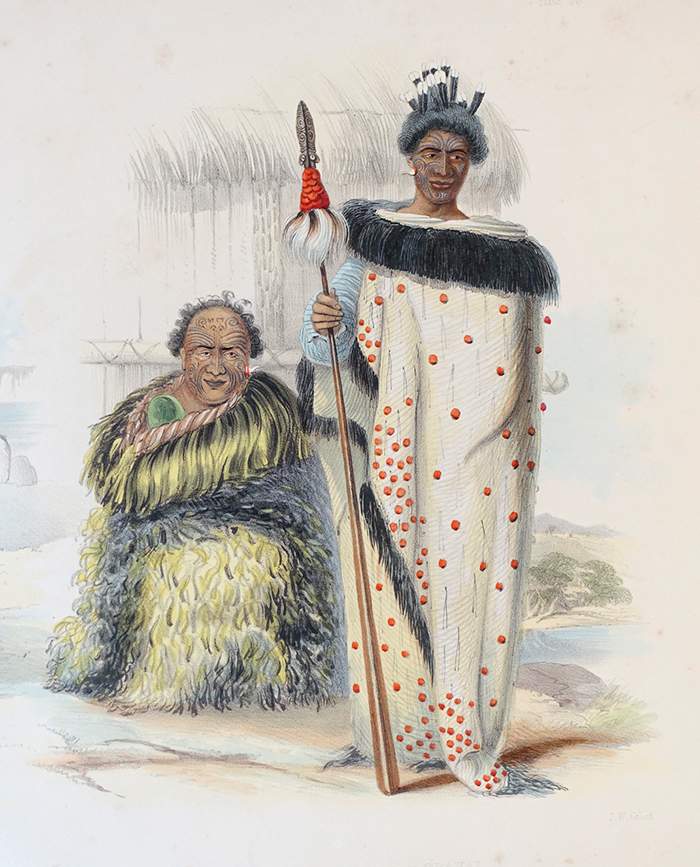 Ngāti Whātua (Auckland region) chief Āpihai Te Kawau (left) and his nephew Tamahika Te Rēweti. GN671.1 ANG