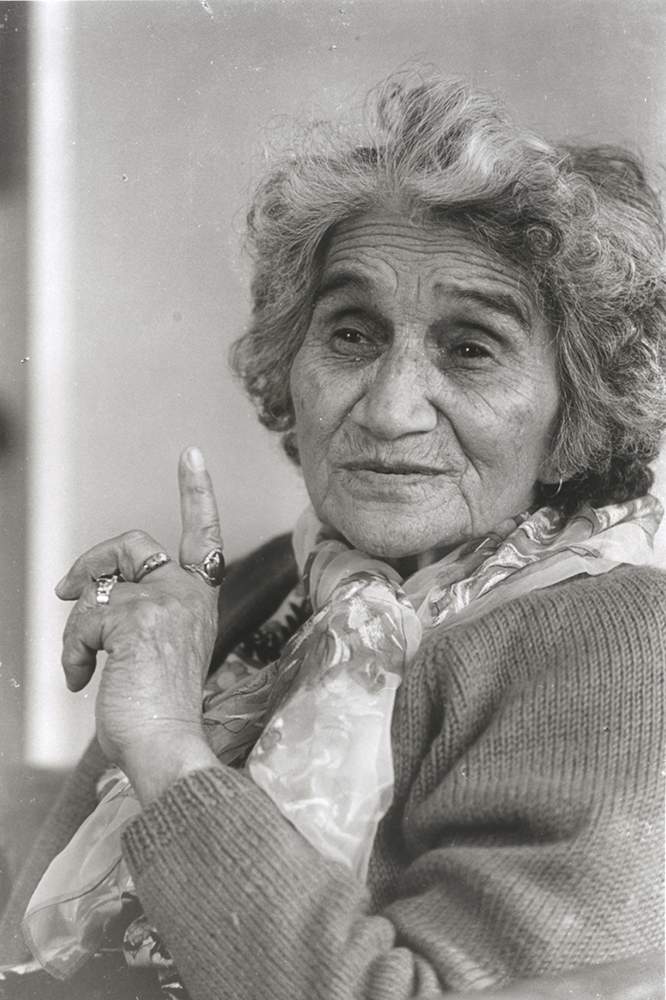 Dame Whina Cooper, 1975. Dame Whina&#39;s historic land-rights march from Northland to Wellington made a lasting impression on New Zealanders, regardless of race. Photograph by Robin Morrison. PH-1992-5-RM-N7-2